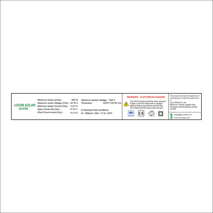Loom Solar Panel - SHARK 600 Wp | N-Type TOPCon Bifacial 16BB (Pack of 2) - Image 4