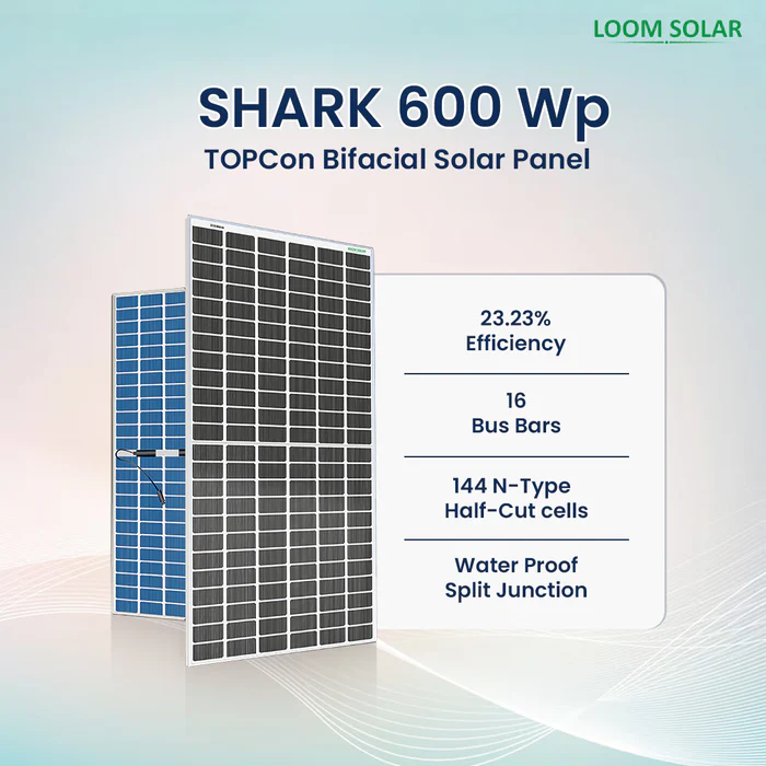 Loom Solar Panel - SHARK 600 Wp | N-Type TOPCon Bifacial 16BB (Pack of 2) - Image 6